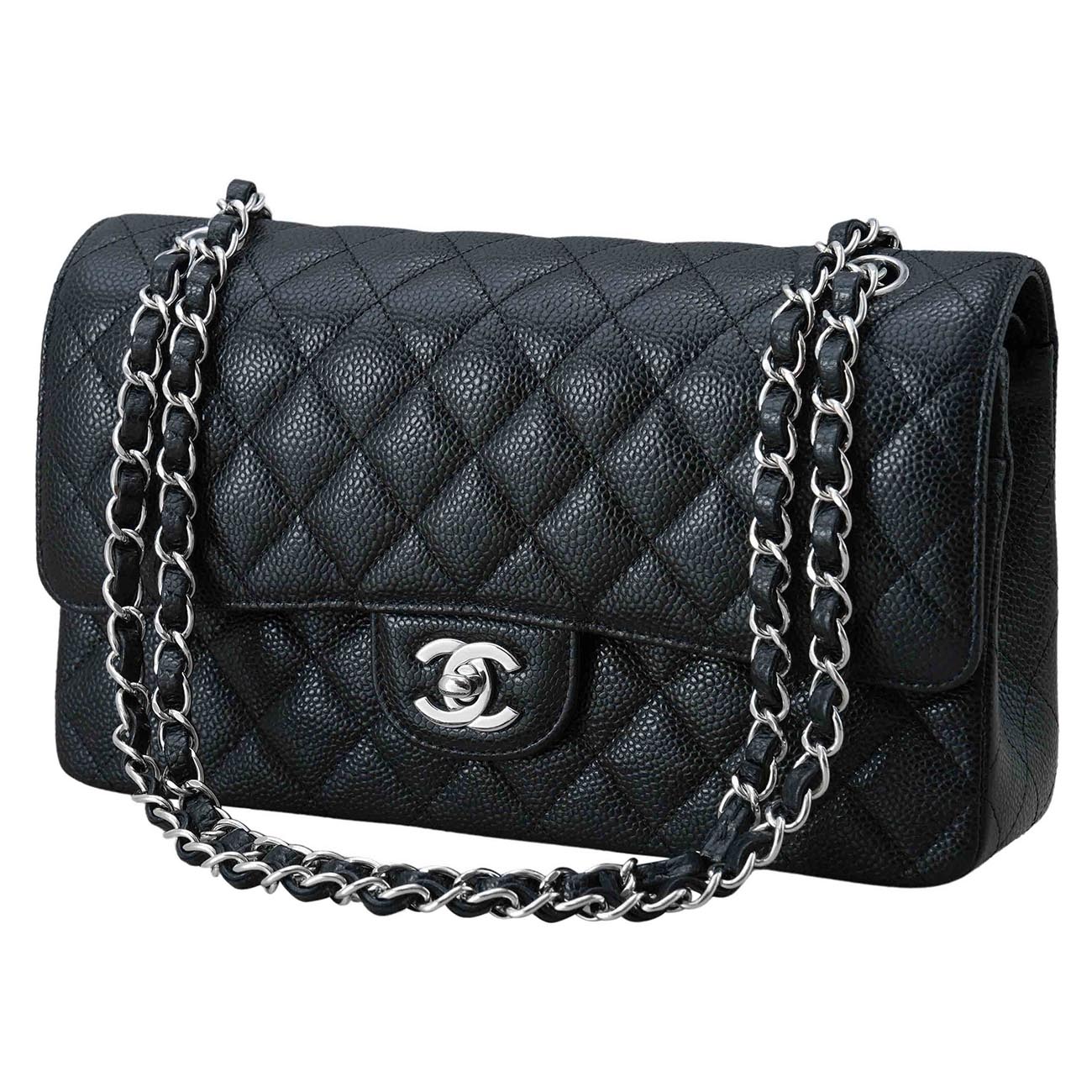 CHANEL(USED)샤넬 A01112 캐비어 클래식 미듐 플랩백